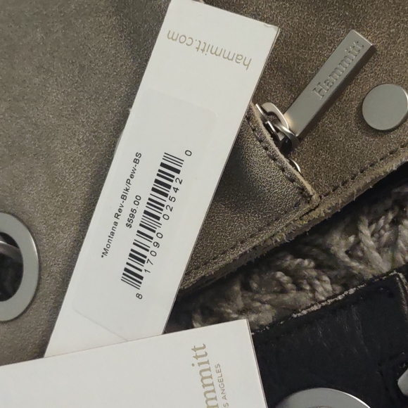 Hammitt Montana Reversible Black Gray Pewter Brushed Silver Crossbody Handbag - Picture 7 of 13